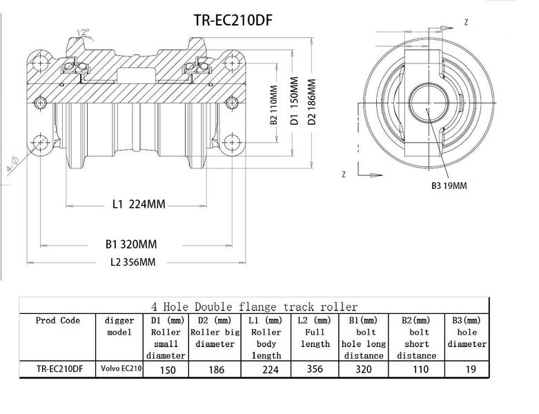 Digger Track Roller for Volvo EC210/EC240 Double flange part no: SA1181-00270 Carousel 2