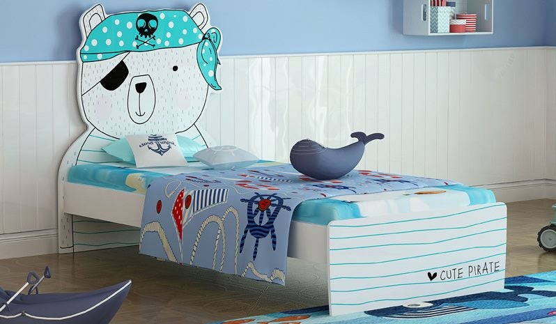 Cute Pirate Kids Bed with Innersprung Mattress Carousel 1