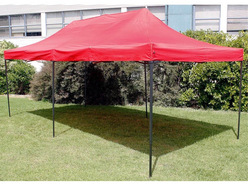 6x3m Gazebo Lawn Marquee | Pop Up Tent | RED Roof Awning | Outdoor Shade Carousel 1