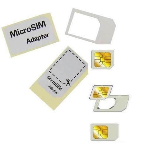 SIM Card Template + 1 Adaptor - Convert MINI Sim to MICRO Sim Carousel 1