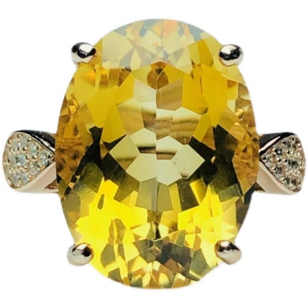 Yellow Sapphire Ring18k rose gold plated oval Carousel 2