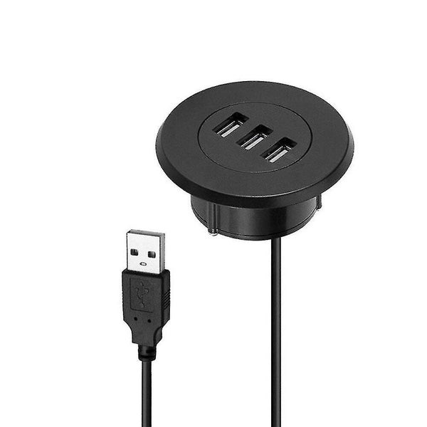 3 Ports USB 2.0 Hub 5cm Grommet Hole In-Desk Mounting USB 2.0 Hub For Laptop P Carousel 1