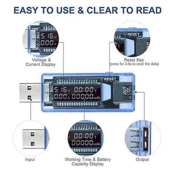 3 in 1 USB Detector Multifunctional USB Tester Multimeter Voltage Current Capa Carousel 5