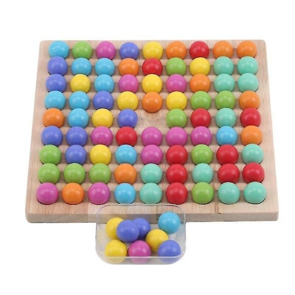 Kids Toys Educational Montessori Color Sorting Wooden Toys Clip Beads Math Toy Carousel 1
