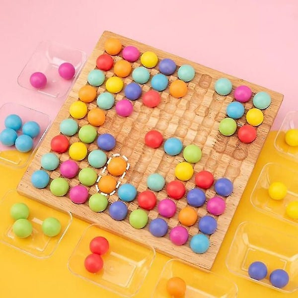 Kids Toys Educational Montessori Color Sorting Wooden Toys Clip Beads Math Toy Carousel 2