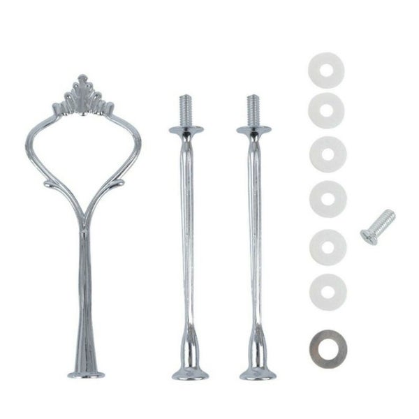 Vintage Crown 3 Tier Cake Cupcake Plate Stand Handle Hardware Fitting Holder Carousel 1