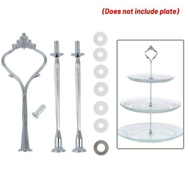 Vintage Crown 3 Tier Cake Cupcake Plate Stand Handle Hardware Fitting Holder Carousel 5