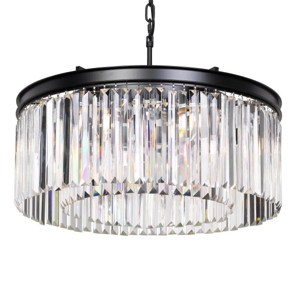 Telbix Serene 6 Light Round Crystal Pendant Light Carousel 1