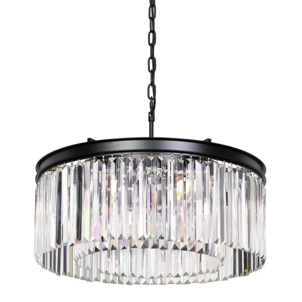 Telbix Serene 6 Light Round Crystal Pendant Light Carousel 2