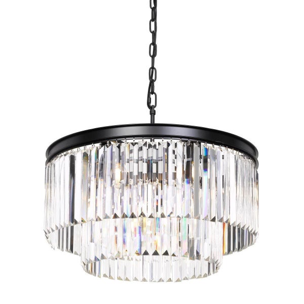 Telbix Serene 9 Light Round Crystal Pendant Light Carousel 2
