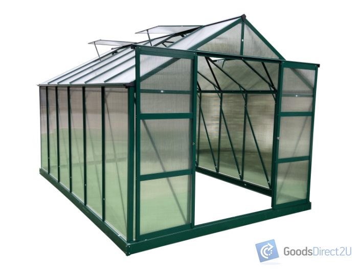 GREENHOUSE - Polycarbonate - 6mm, 376(L) x 253(W) Door End x 257(H)cm Carousel 1