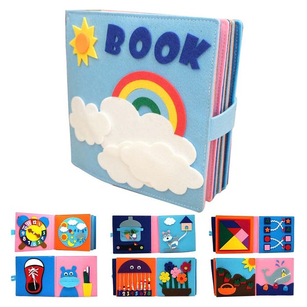 Washable Montessori Toddlers Busy Board 3D Baby Story Cloth Book Early Learning Carousel 2