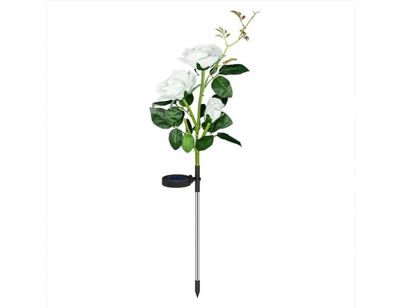 5 X 3LED Solar Powered Garden Decorations Lights Simulation Rose Flower Lamp Carousel 15