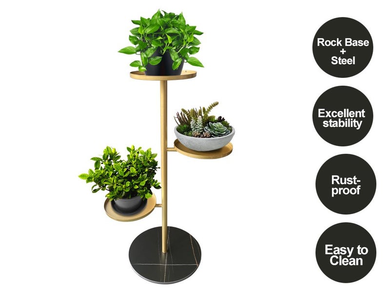 Marble base Plant Stand-Black Carousel 1
