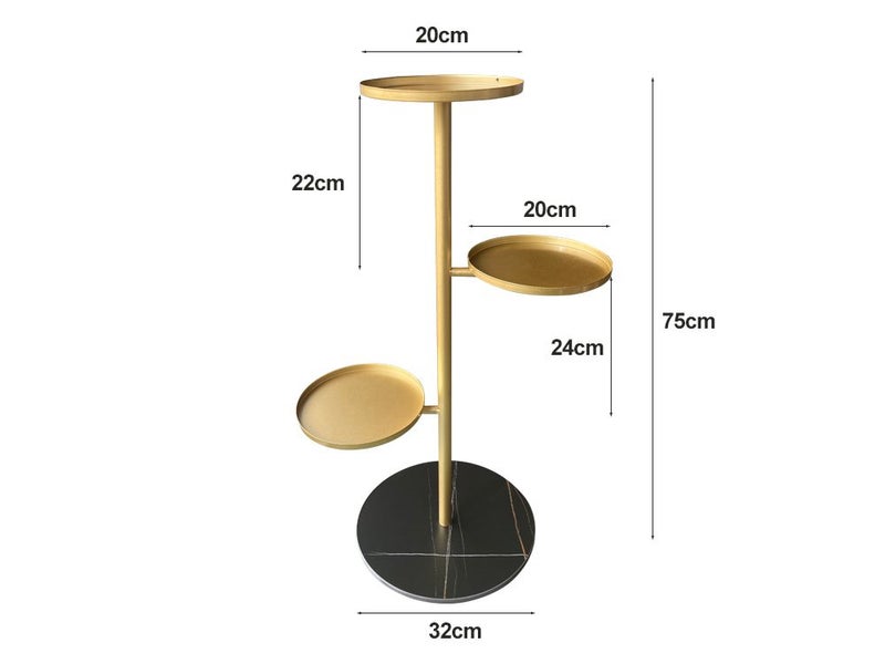 Marble base Plant Stand-Black Carousel 4