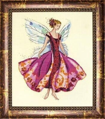 Mirabilia Croos Stitch Chart + Bead Pack - January Garnet Fairy Carousel 1