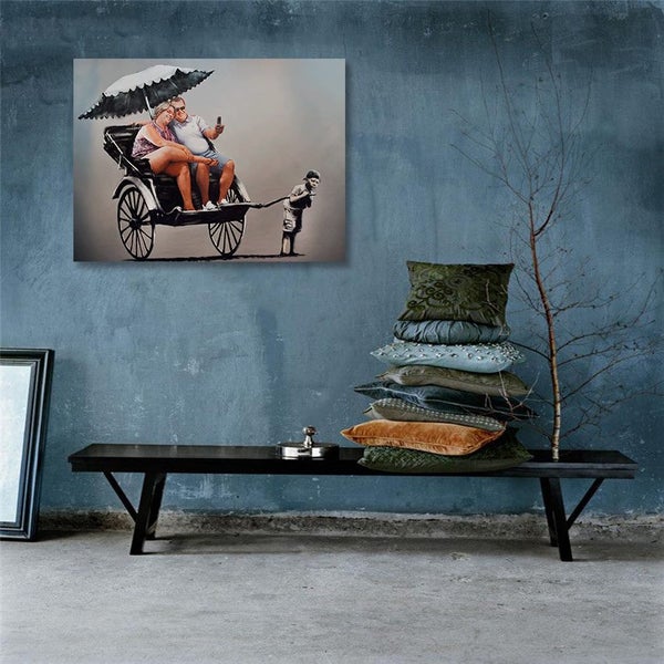 Free Shipping 1 Panel Canvas Wall Art - Banksy Carousel 2