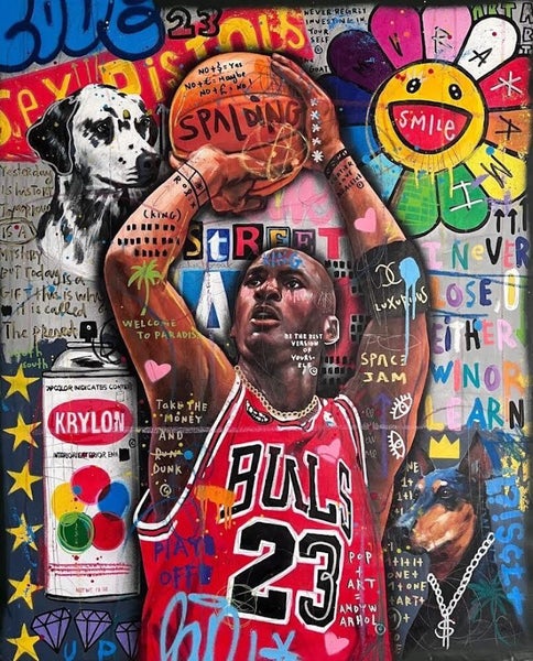Free Shipping 1 Panel Canvas Wall Art - Michael Jordan Carousel 1