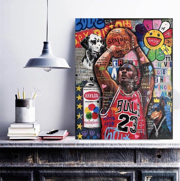 Free Shipping 1 Panel Canvas Wall Art - Michael Jordan Carousel 2