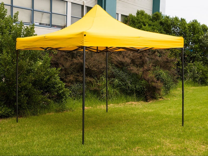 3x3m Gazebo Lawn Marquee | Pop Up Tent | YELLOW Roof Awning | Outdoor Shade Carousel 1