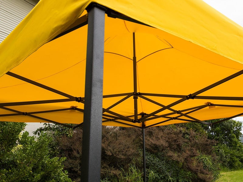 3x3m Gazebo Lawn Marquee | Pop Up Tent | YELLOW Roof Awning | Outdoor Shade Carousel 2