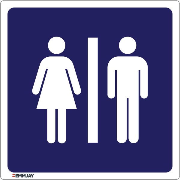 501 EMMJAY- TOILET ladies / men sign 200 x 200mm hotel motel portaloo portacom Carousel 1