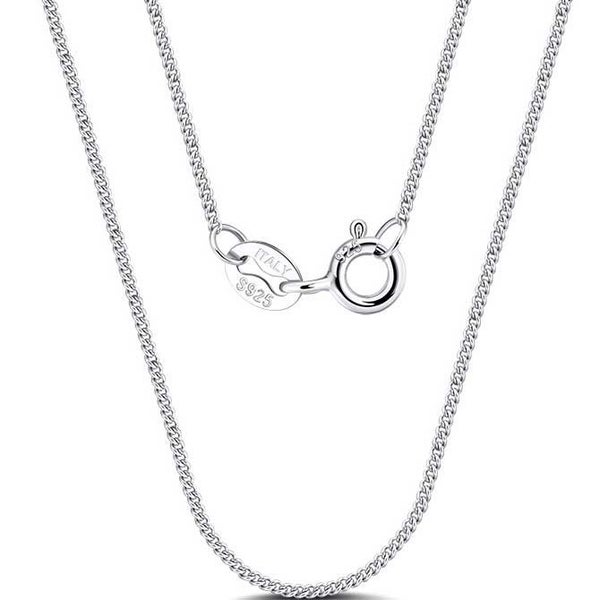 925 Sterling Silver Curb Link Chain with Bolt clasp (Width 1mm) Carousel 1