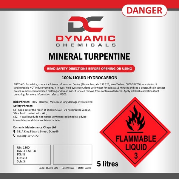 Mineral Turpentine (Turps) - 5 Litre Carousel 1