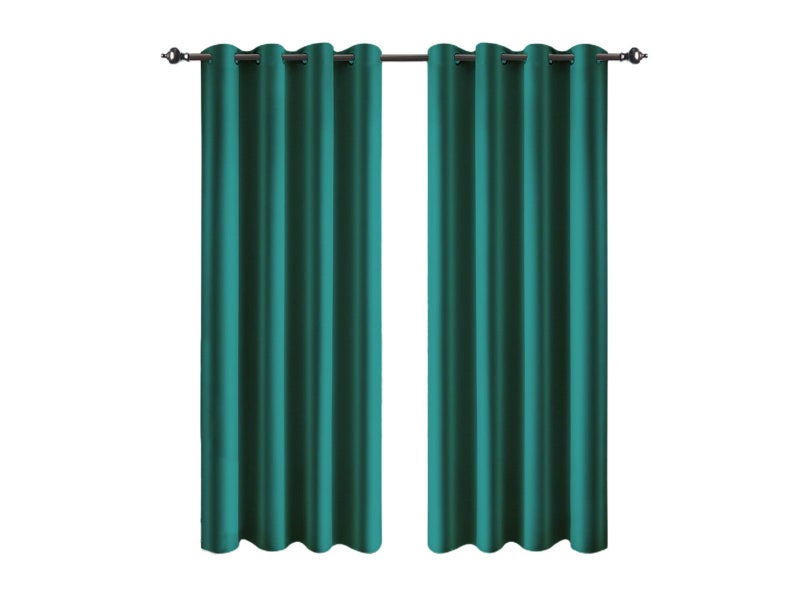 1 Pair Blackout Curtain Satin Curtain Thermal Insulated Curtain Green Small Carousel 1