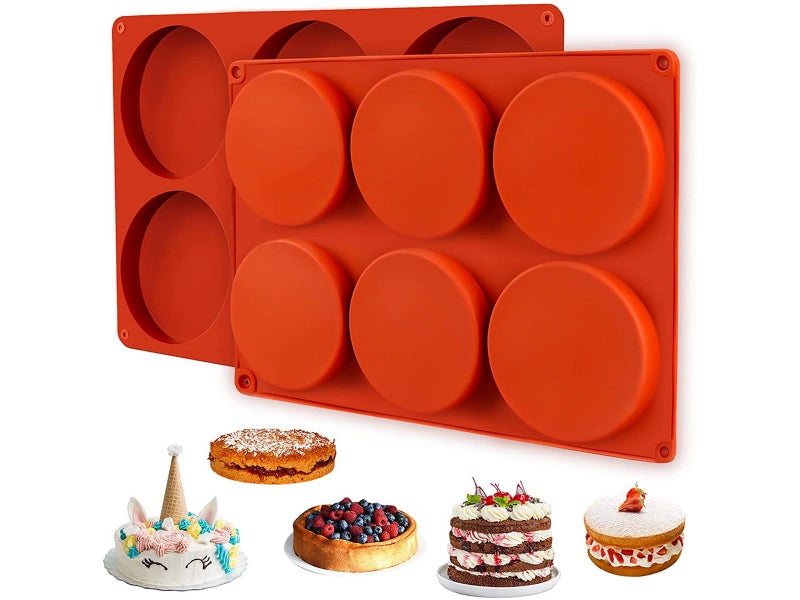 2 X Reusable Non-Stick Baking Mold Cake Mold Round Silicone Mould Carousel 1