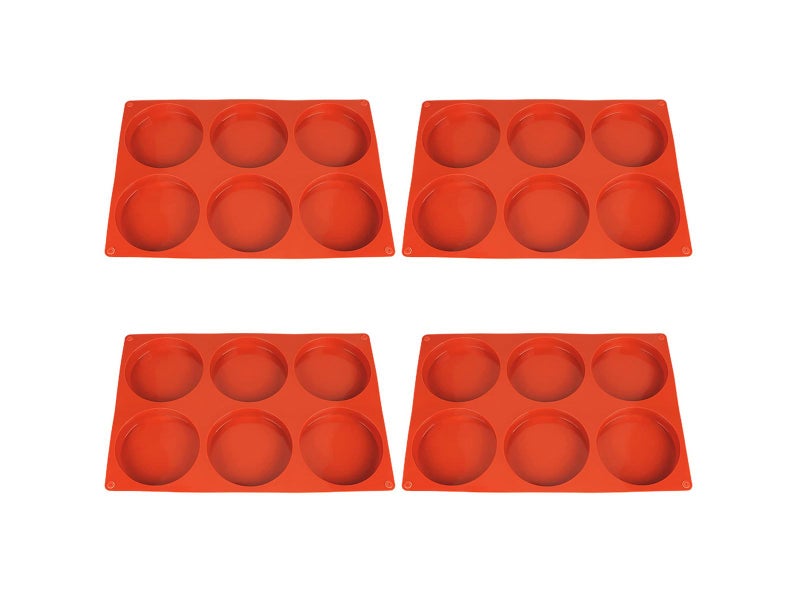 4 X Reusable Non-Stick Baking Mold Cake Mold Round Silicone Mould Carousel 1