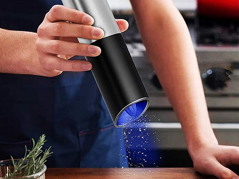 2 X Kitchen Electric Salt Pepper Grinder Gravity Automatic Sensor Spice Mill Carousel 5