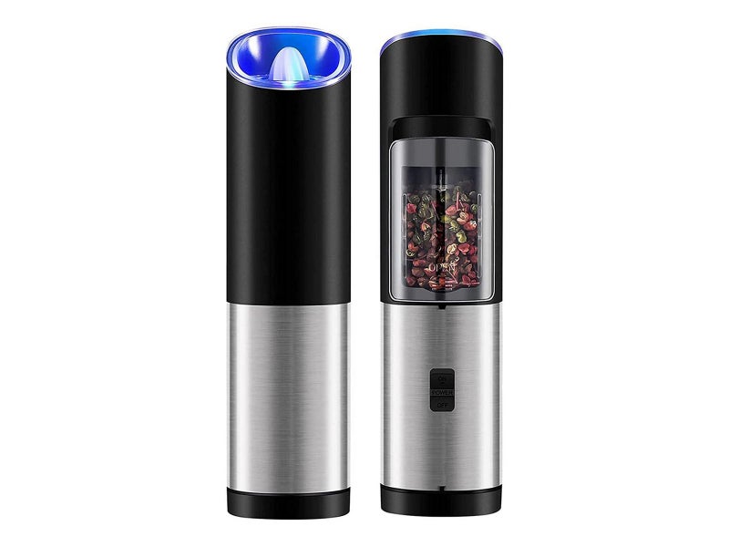 2 X Kitchen Electric Salt Pepper Grinder Gravity Automatic Sensor Spice Mill Carousel 1