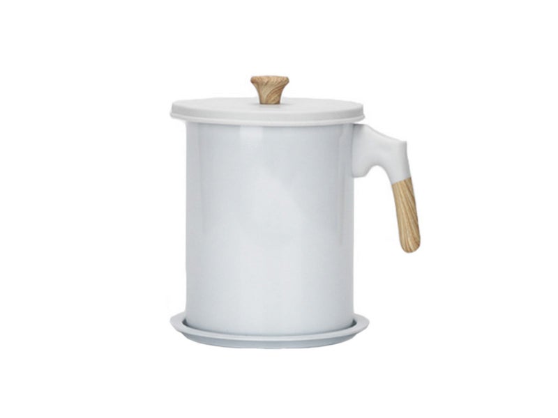 Small Grease Container Oil Strainer Oil Storage Container Oil Keeper White Carousel 6