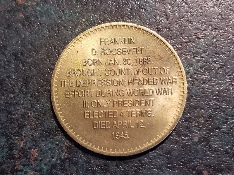 USA Token - Presidential Hall of Fame Franklin Roosevelt 1968 Carousel 2
