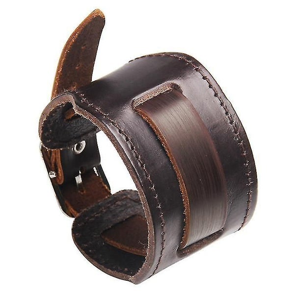 Mens Leather Bracelet With Magnetic Clasp Cowhide Multi Layer Braided Leather Me Carousel 1