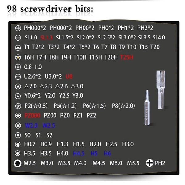 115pcs Precision Purpose Screwdriver Set for Manual Repair Tools Carousel 8