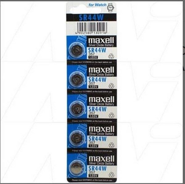MAXELL SILVER OXIDE BATTERY SR44W 5 PACK 1.5V Carousel 1