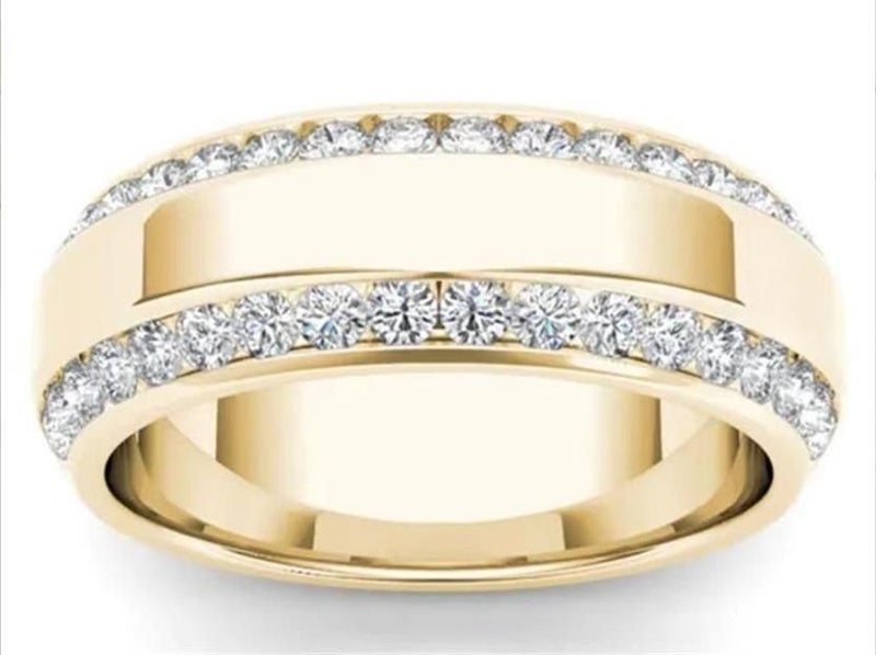Ring CZ Diamond 14K Yellow Gold Plated /S9 Carousel 2