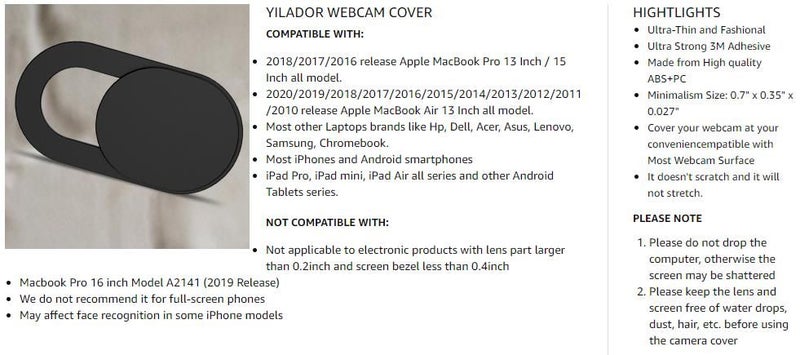 Webcam Cover (3 Pack) Ultra Thin Laptop Camera Cover Slide Carousel 2