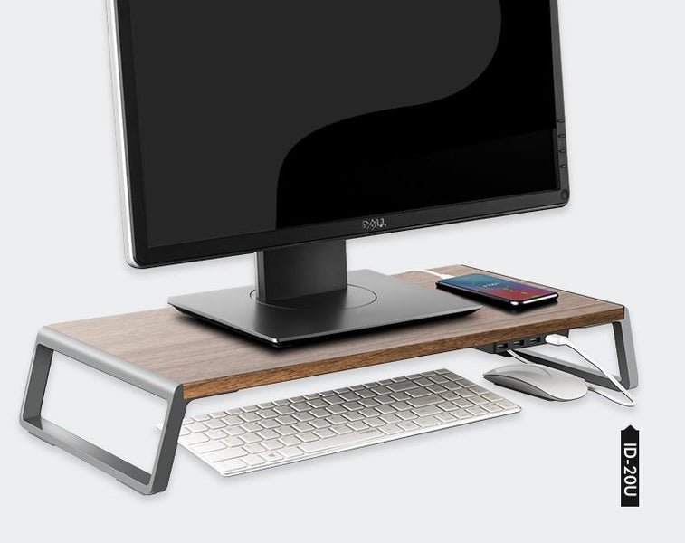 Aluminum Alloy Computer Monitor Laptop Stand Desk Riser with 4 USB Ports NEW Carousel 2