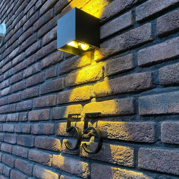 Black Floating House Numbers Doorplate Letters Metal Address Sign Plate Outdoor Carousel 2