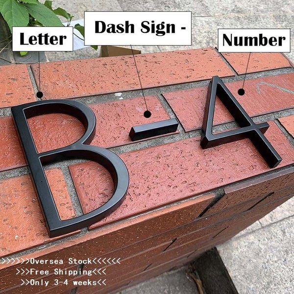 Black Floating House Numbers Doorplate Letters Metal Address Sign Plate Outdoor Carousel 1