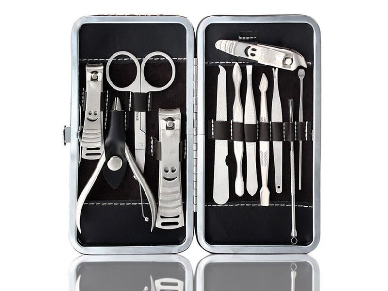 12pc Nail Cut Clippers Kit Stainless Manicure Carousel 1