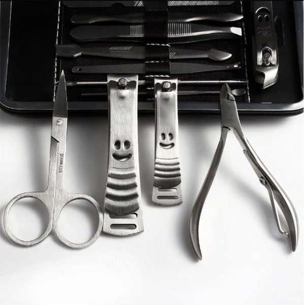 12pc Nail Cut Clippers Kit Stainless Manicure Carousel 2