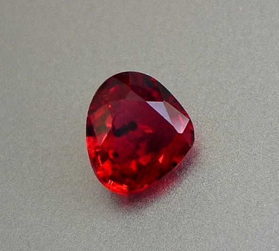 0.78CT EXCELLENT PEAR 100% NATURAL ORANGE RED RUBY Carousel 1