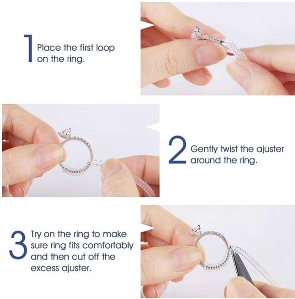 Loose Ring? Here's the answer! Silicone Ring Size Reducers - 4 sizes Carousel 8