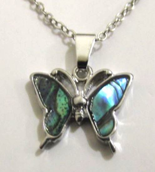 Butterfly necklace with paua wings Carousel 1