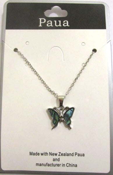 Butterfly necklace with paua wings Carousel 2