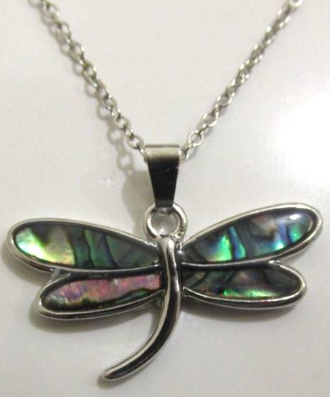 Dragonfly necklace with paua inlay Carousel 1